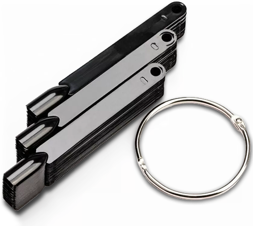 Mustertips am Metallring, 50 Stk. Schwarz