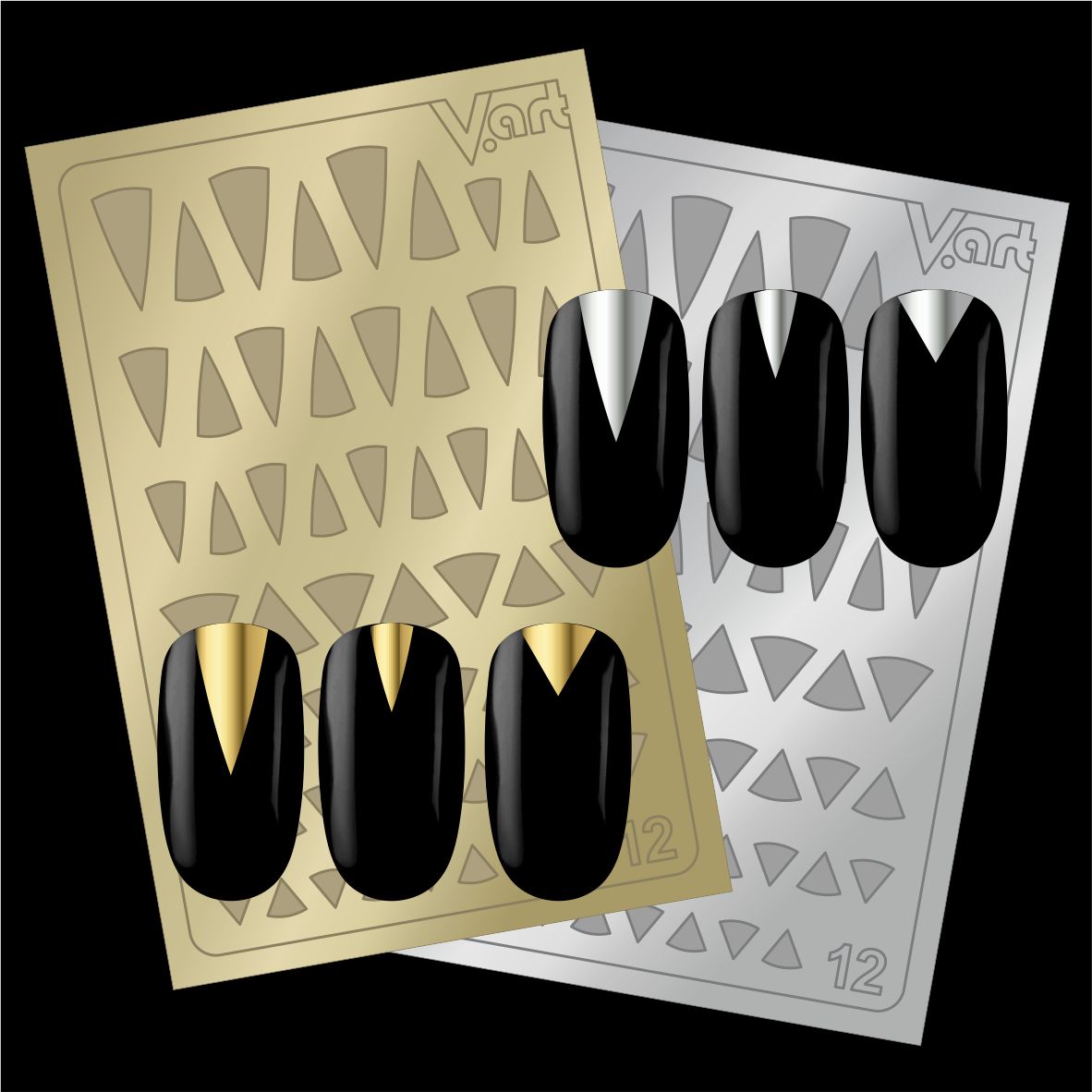 Folien Nailart Aufkleber #12 Gold / Silber