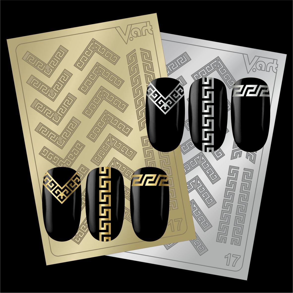 Folien Nailart Aufkleber #17 Gold / Silber